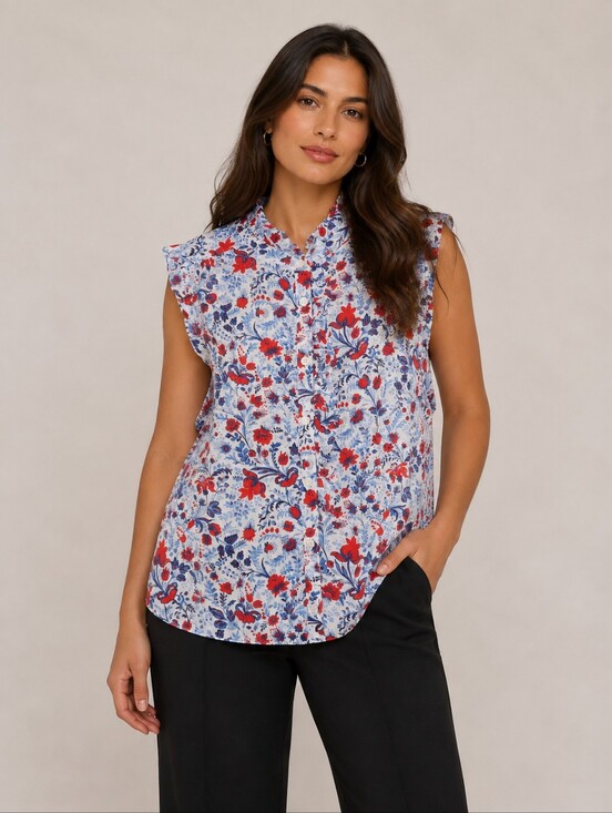 LOFT Tops - Ann Taylor Loft  Floral Print Sleeveless Top Size XLP